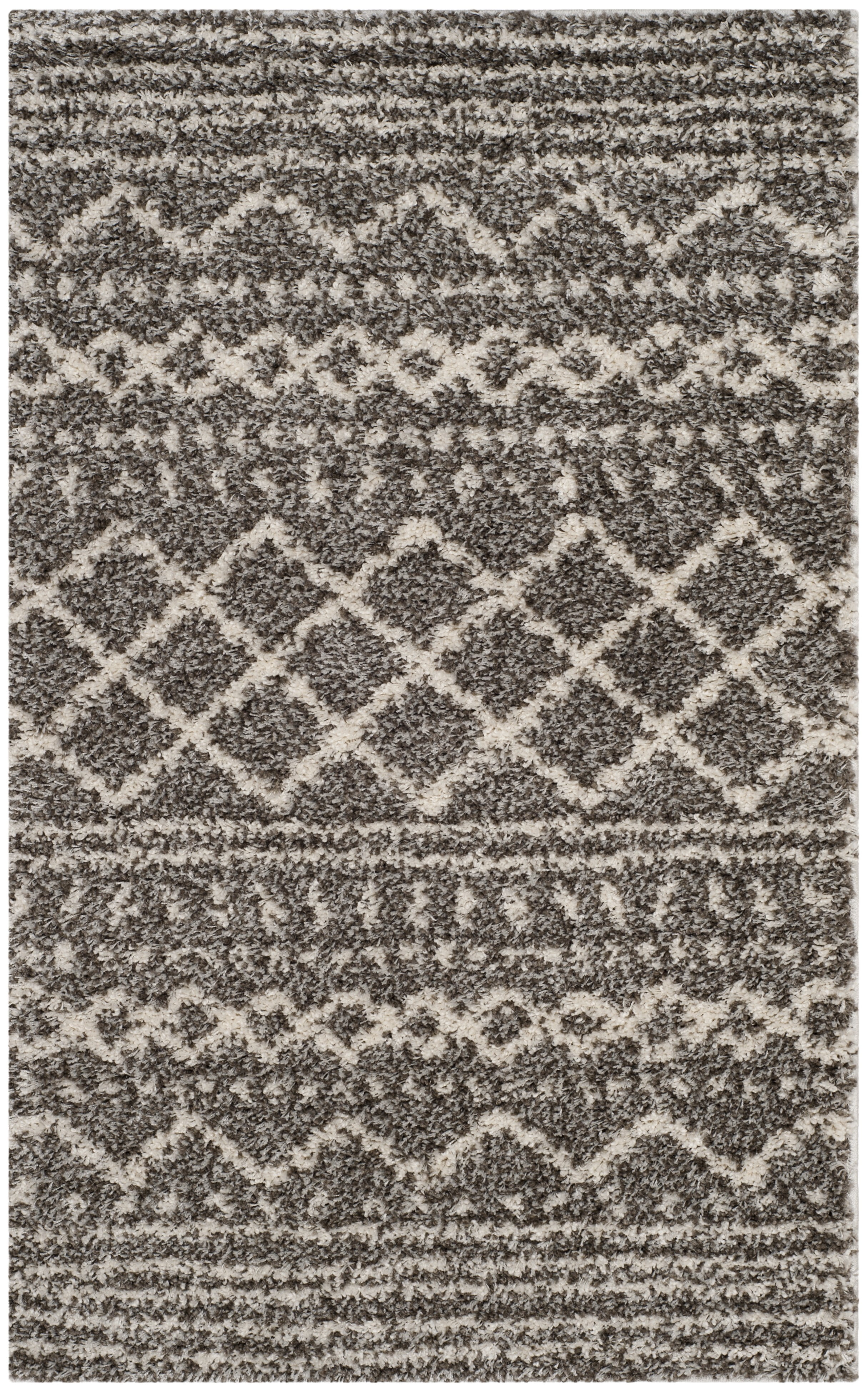 Safavieh Arizona Teagan Geometric Shag Area Rug, Brown/Ivory, 2'3" x 4'