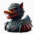 thumbnail image 1 of Horror Style Dark Werewolf Duck Collectible Figurines Cartoon Duck Ornaments for Desktop Home Office Gifts, 1 of 5