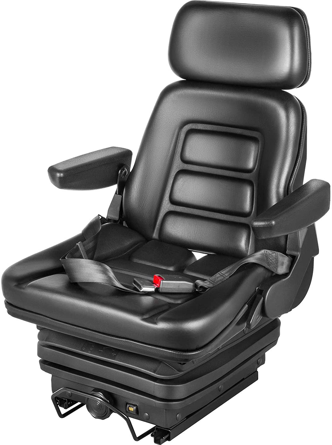 VEVOR Seat Adjustable Backrest Headrest Forklift Seat with Slide Rails