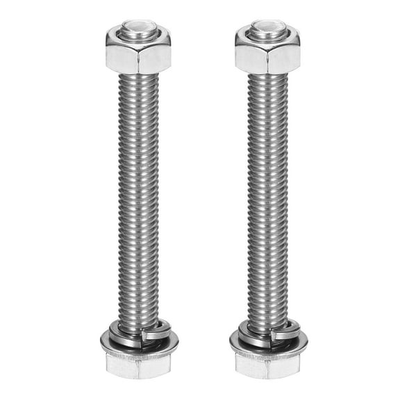 M10 x 85mm 304 Stainless Steel Hex Head Screws Bolts, Nuts, Flat & Lock Washers Assortment Kit, 2 Sets