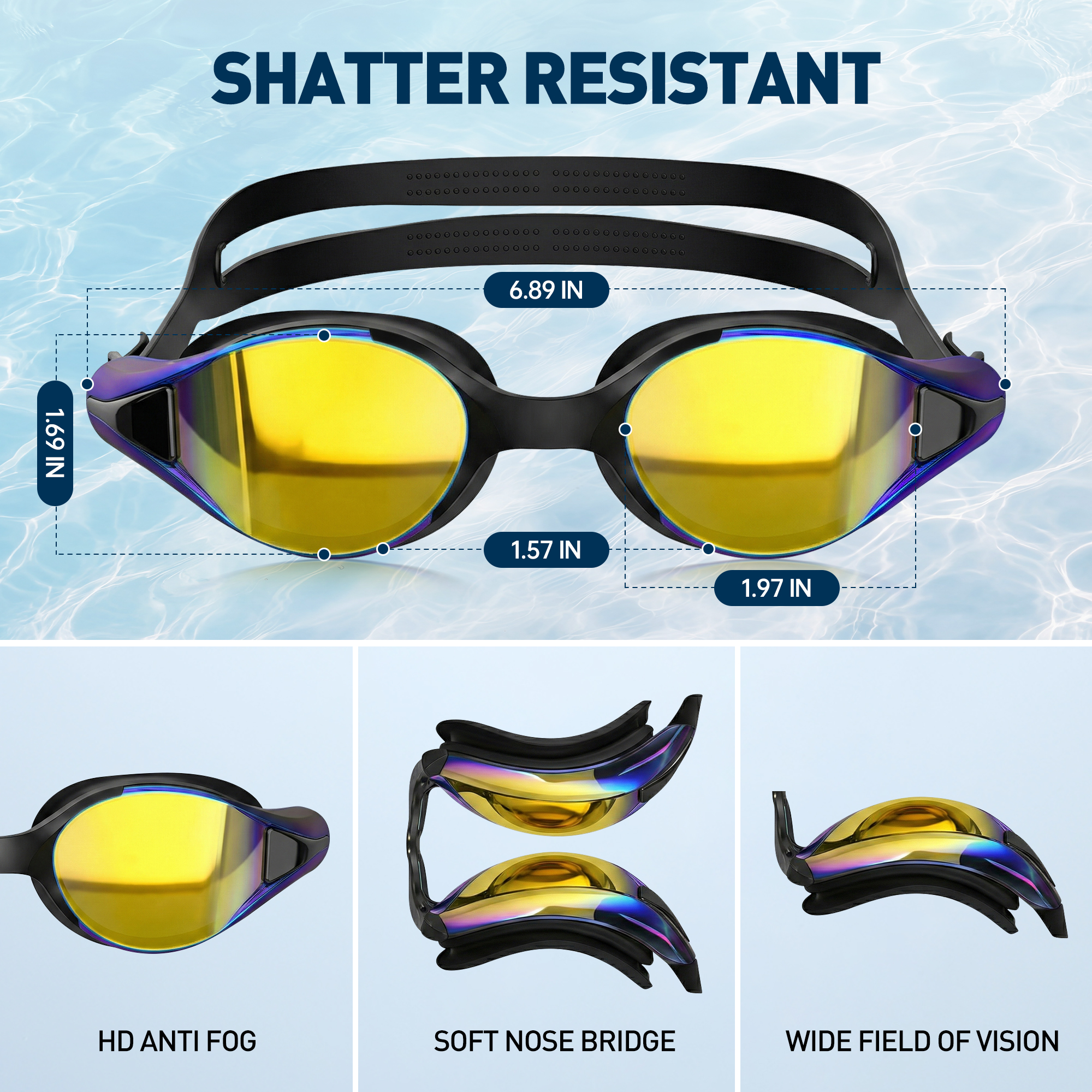 GPED 2-Pack Adult Swim Goggles with Anti-Fog photo 8