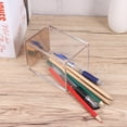 thumbnail image 3 of WHAMVOX Acrylic Pen Holder Transparent Brush Pot Pencil Container Desktop Stationery Organizer Gift (Golden), 3 of 8