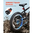 thumbnail image 3 of VEVOR 20" Mountain Bike MTB Bicycle Shimano 7 Speed Carbon Steel Dual Disc Brakes, 3 of 9