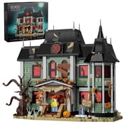 Halloween Horror House Building Block Set Scary Toy Horror Castle Building with Led Light, Haunted House Gift for Horror Film Fans