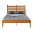thumbnail image 5 of Camaflexi Mid Century Slat Bed Solid Wood Bed Frame with Headboard, Full, Castanho, 5 of 10