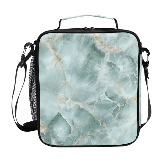 Haosy Mint Green Marble Reusable Lunch Box Men/Women Insulated Lunch Bag for School Picnic Travel