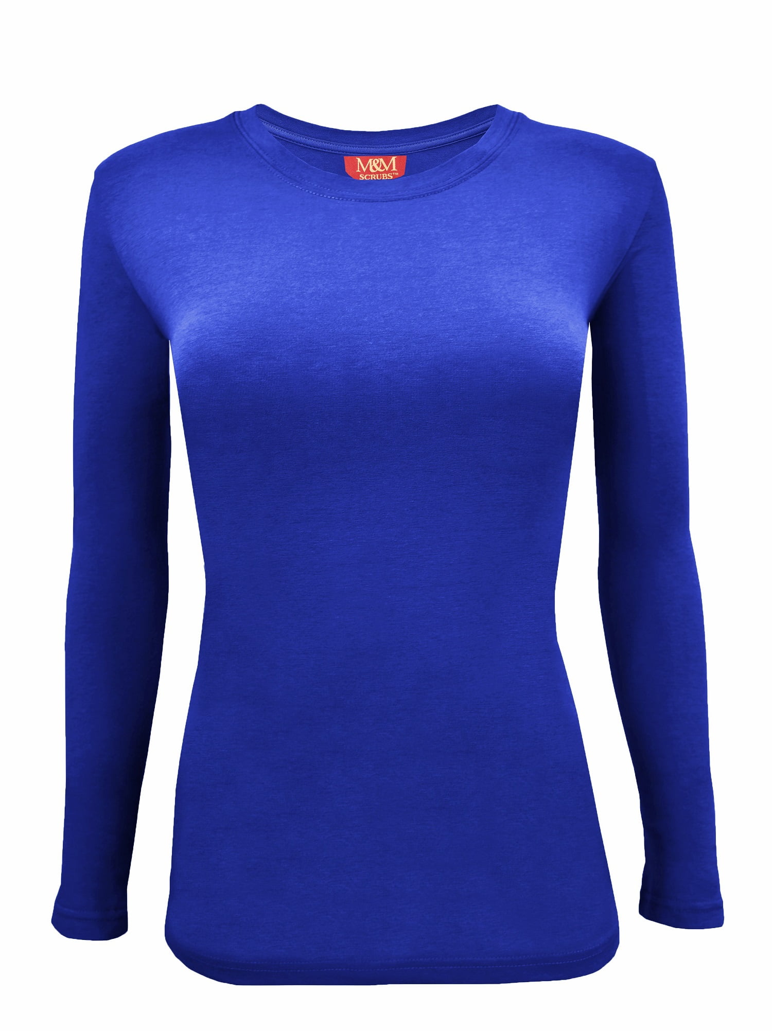 M&M SCRUBS Women's Under Scrub Tee Crew Neck Long Sleeve TShirt
