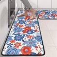 thumbnail image 2 of Kitchen Rugs Sets Of 2,Pioneer Flower Floral Print Pattern Anti Fatigue Kitchen Mat Rugs Non Slip Washable,Decorative Kitchen Floor Mats for Kitchen,Sink,Laundry,17"x47"+17"x47", 2 of 5