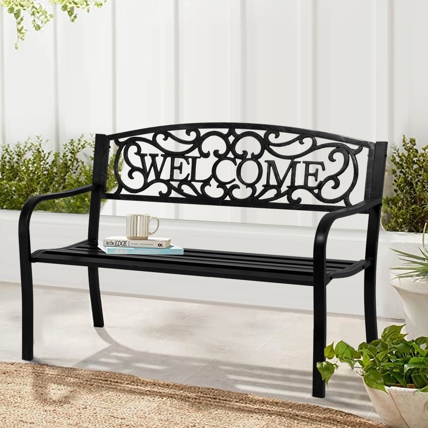 Patio Bench Outdoor Bench Garden Bench Park Yard Furniture 400 lbs
