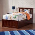 thumbnail image 2 of Mission Twin XL Platform Bed with Matching Footboard & Storage Drawers in Walnut, 2 of 7