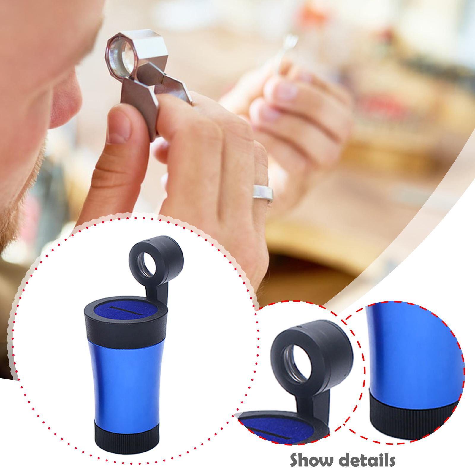 Diamond Inscription Reader Magnifying Tool Lightweight Plastic Viewer for Gemstones Coins Stamps and Antiques Inspection