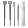 thumbnail image 1 of Kit de 4 brocas de cincel de vástago redondo, puntiagudas y planas, para martillo eléctrico, para estructuras de hormigón., 1 of 14