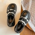 thumbnail image 5 of Viluyesy Spring Summer Girls Leather Mary Jane Shoes – Bow Accent, Lace Trim Princess Style Loafers with Soft Sole and Classic College-Inspired Design Black Size 2.5, 5 of 10