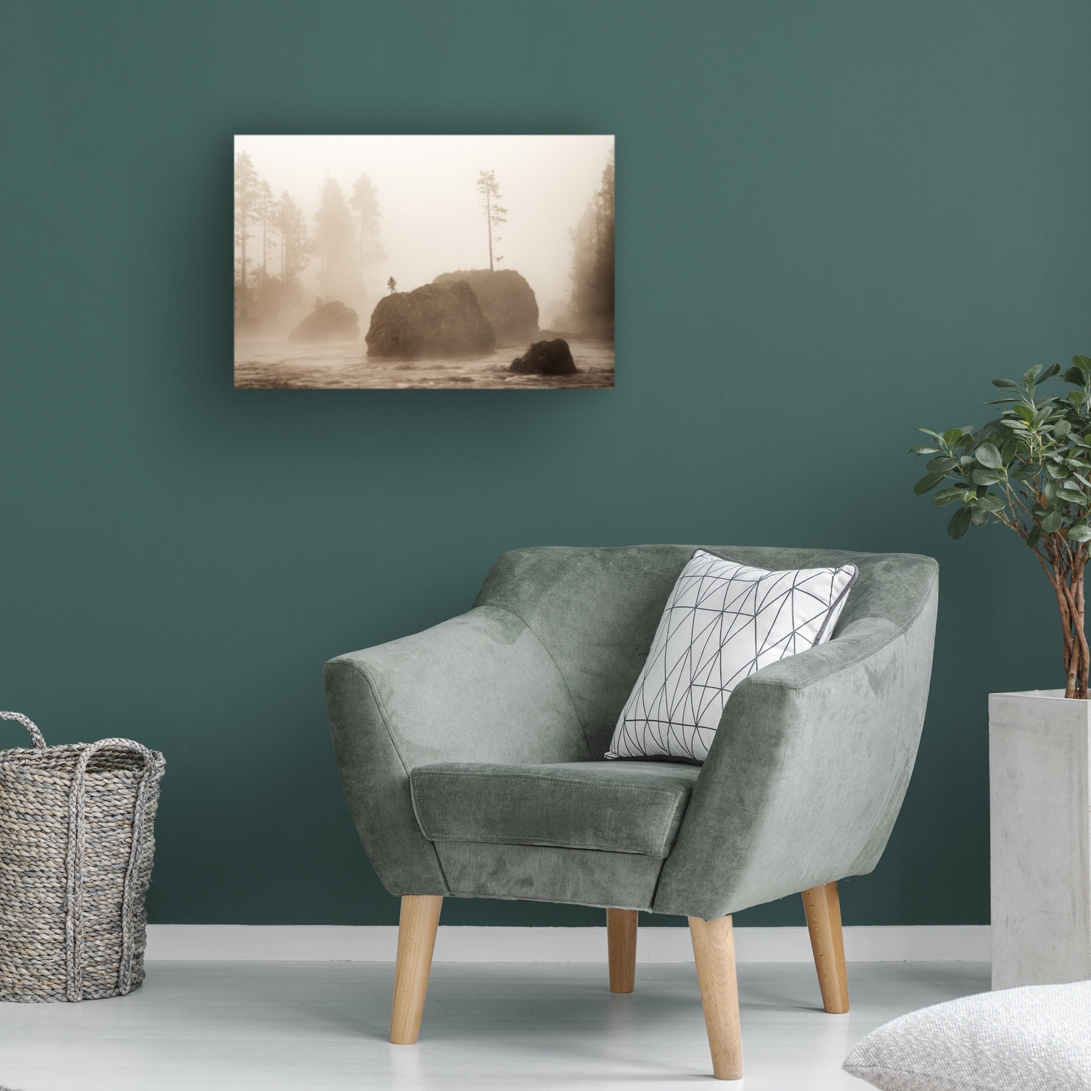 Canvas Wall Art - Dennis Frates 'Early Sunrise With Lone Tree Growing Out Of Rock' Wall Art for Living Room, Bedroom, or Office Décor by Trademark Fine Art - 19 x 12 Inches