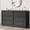 Black wood grain, variant on 6 Drawer Dresser for Bedroom, 46.7" Wide Double Chest of Drawers with Large Storage, Modern Wood Dresser Organizer for Living Room, Nursery and Hallway, Natural Oak