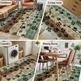 thumbnail image 5 of Area Rug for Living Room, Teal Brown Non-Slip Indoor Large Carpet for Bedroom/Dining Room, Pet Paw Printed Farmhouse Dog Claws Wood Grain Washable Low-Profile Rectangle Floor Runner Rugs - 4 x 6 Ft, 5 of 7