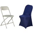 thumbnail image 4 of BalsaCircle 6 Navy Blue Spandex Stretchable Folding Solid Chair Covers Slipcovers Wedding decorations, 4 of 5