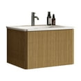 thumbnail image 4 of U055-24W-306 24" Striped Natural Oak Bathroom Vanity with White Ceramic Sink, Wall Mounted Floating Bathroom Vanity for Modern Bathroom,, 4 of 9