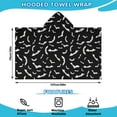 thumbnail image 2 of Black Halloween Bats with White Hooded Bath Towel，50"x30" for Ages 3 To 12 Kids, Quick Dry Lightweight Soft Microfiber Hood Beach Towel Cover Up for Kids, 2 of 7