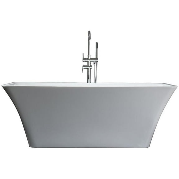 Lexora Vinter Free Standing Acrylic Bathtub With Chrome Drain LD901159A1C0000