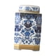 thumbnail image 4 of Recipiente de recipiente de té de cerámica con elegante frasco de almacenamiento de chinoiserie esmaltado con tapa sellada para la mesa de la oficina Estilo D, 4 of 8