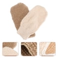 thumbnail image 3 of Guantes de baño de yute 2 unids Bbanquetan color marrón claro, 3 of 9