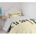 thumbnail image 4 of Ambesonne Vintage Quilted Bedspread Set 2 Pcs, Time to Goodbye, Twin Size, Pale Yellow Black, 4 of 6