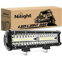Nilight Led Light Bar 12inch 300W Triple RoW Flood Spot Combo 30000LM Bar Driving Boat Lighting Led off Road Lights for Trucks
