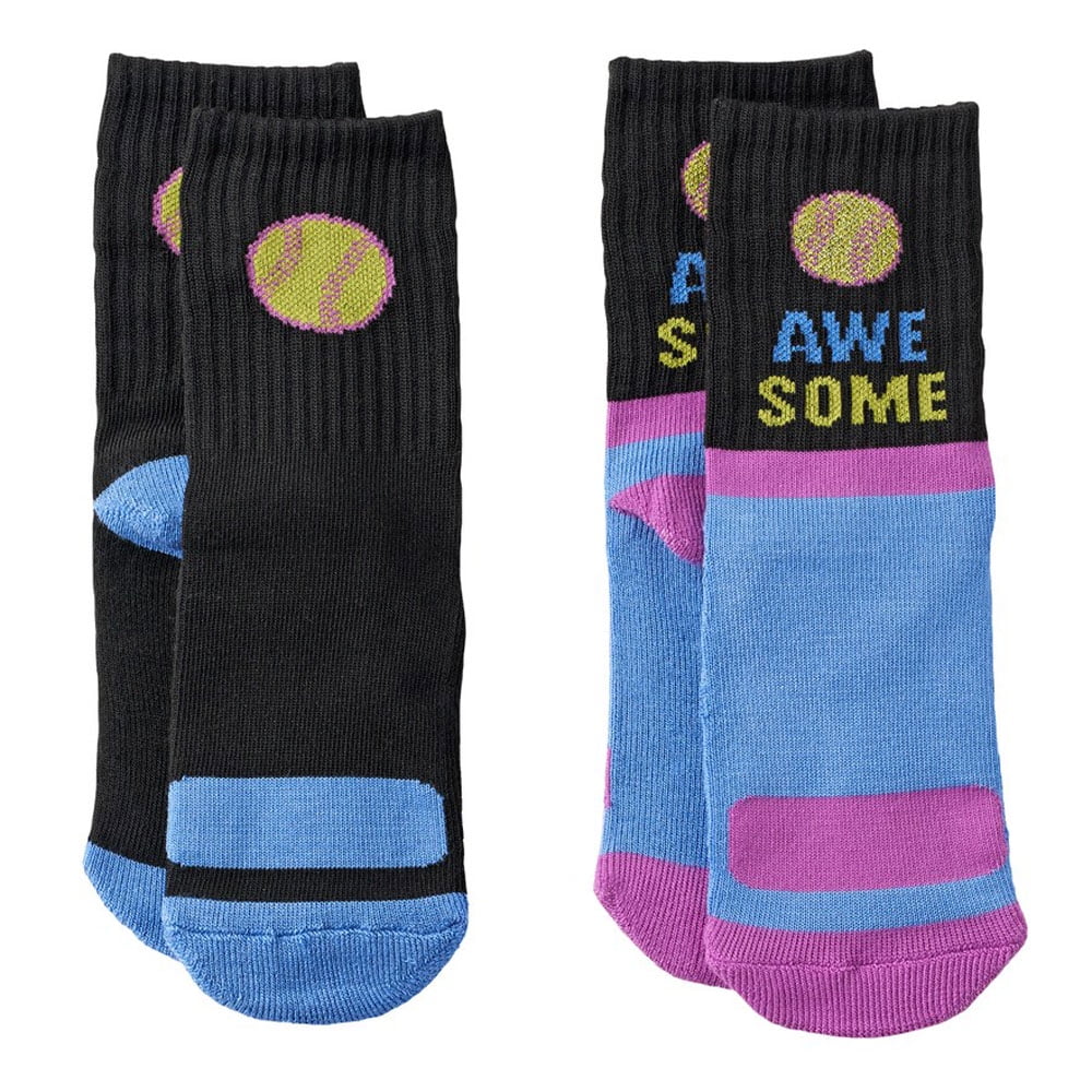 Girl's' 2Pairs Athletic Crew Socks