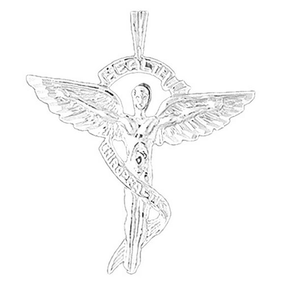 Jewels Obsession Sterling Silver Medical Alert Cadeusus Pendant