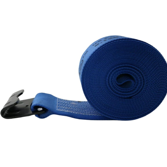 4" x 30 Ft Diamond Weave Winch Straps w/ Flat Hooks | S430FDW Color: Blue