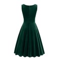 thumbnail image 4 of Bigersell Wrap V-Neck Dress Women Back Zipper Sleeveless Vintage Cocktail Party Dresses Solid Pleated A-Line Midi Dresses for Wedding Guest Elegant Formal Evening Party Mid-Length Dress Green XXL, 4 of 5