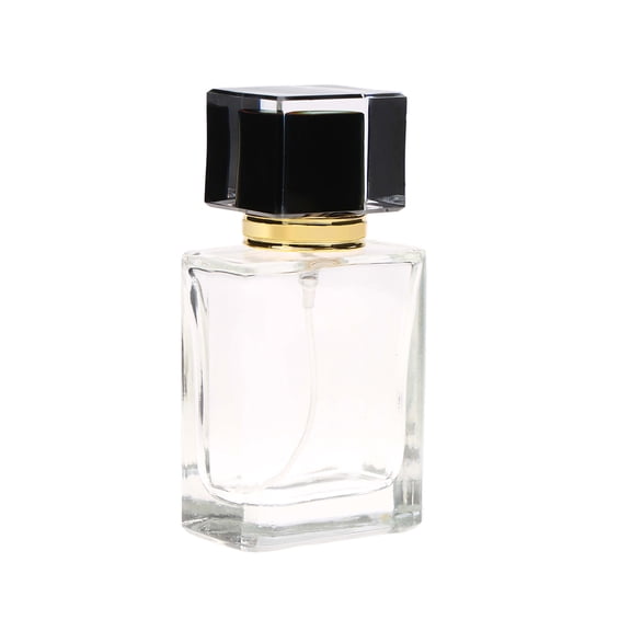Refillable Travel Perfume Bottle 1.7 fl oz / 50ml Crystal Glass Atomizer Portable Metal Sprayer Fine Mist Leakproof Design Empty Scent Liquid Dispenser for Cologne Cosmetics Pack Black