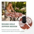 thumbnail image 4 of Round Outdoor Tablecloth with Umbrella Hole and Zipper, Starfish Red Coastal Tablecloth with Elastic Waterproof, Summer Nautical Shell Beach Patio Table Covers for 55" - 60" Picnic Pool Tables, 4 of 9