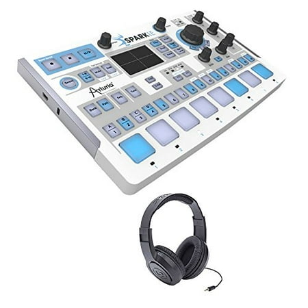 Arturia 420101 SparkLE Hardware Controller and Software Drum Machine with Samson SR350 Open-Ear