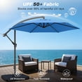 thumbnail image 4 of Easthome 10ft Offset Hanging Market Patio Umbrella for Backyard, Poolside, Lawn and Garden w/Easy Tilt Adjustment, Polyester Shade, 6 Ribs - Sapphire Blue, 4 of 8