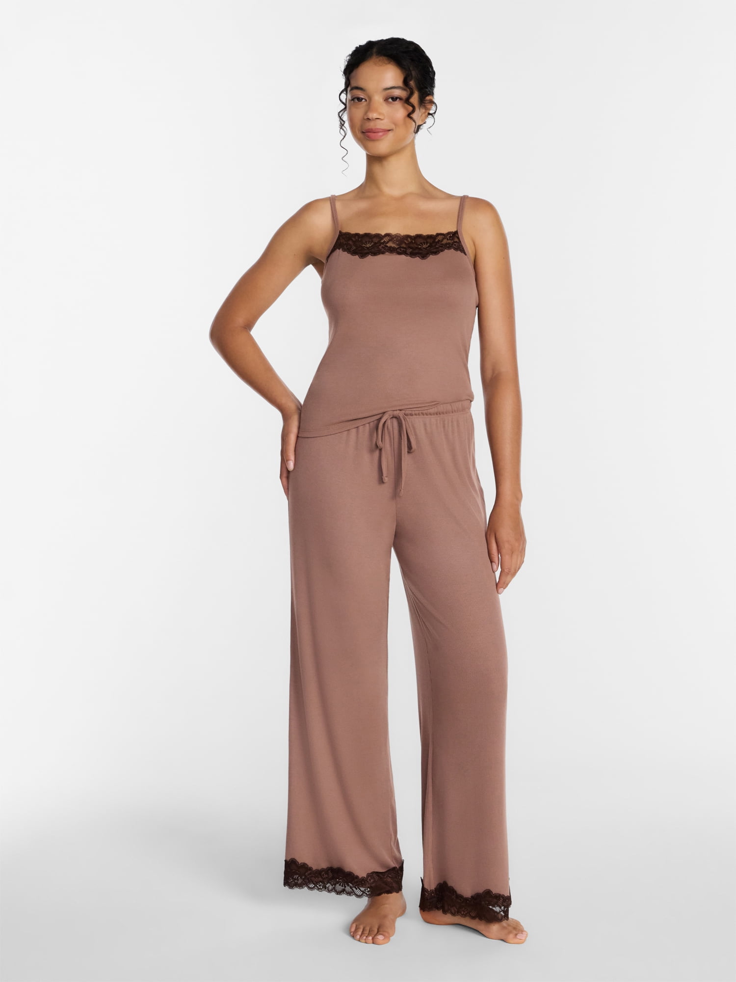Joyspun Women’s Rib Lace Pant, Sizes XS to 3X