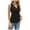 Black, variant on Women's Summer Button Sleeveless T Shirt V Neck Smocked Vest Basic Cotton Camisole