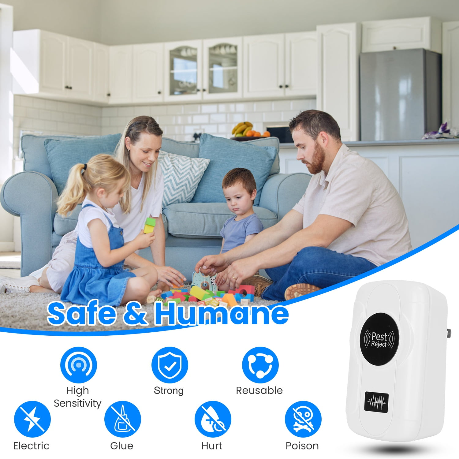 Imountek 6 Pack Ultrasonic Insect Repellent 32-120KHz Indoor Plug in Bug Repellent Mosquito Roaches Mice Control with 3 Modes