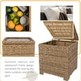 thumbnail image 4 of Wicker Side Table Outdoor Patio Double Layer Coffee Table Square Rattan End Table Storage Shelf Furniture,22"Hx20"Wx20"D, 4 of 7