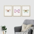 thumbnail image 3 of PixonSign Framed Canvas Print Wall Art Set - Colorful Butterfly Portraits Posters - Set of 3 Pastel Nature Country/Farmhouse Preppy Room Decor Boho Wall Décor for Bedroom, Office - 12"x16"x3 Natural, 3 of 5