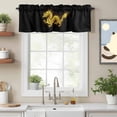 thumbnail image 2 of Dragons Flames Valance Curtain for Windows Yellow Dragons Abstract Art Black Background Rod Pocket Curtain Valances Short Window Treatments Panels for Kitchen Bathroom Laundry Basement 42 x 12 Inch, 2 of 9
