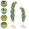 thumbnail image 4 of 2Pcs Gold Metal Wedding Arch Stand Curved Top Arch Balloon Flower Backdrop Stands Party, 4 of 12