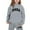 Grey, variant on lnmuld Two Piece Outfits Stylish Girls Hooded Sweatshirt Outfit Set with Letter Print Design for Everyday Casual Wear Comfortable and Childrens Apparel Solid Color Size:9-10 Years