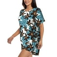 thumbnail image 2 of Naloa Lilies Flowers Women's Short-Sleeved Pajama Set, Loungewear, Summer pajamas, Breathable Cozy - 4X-Large, 2 of 9
