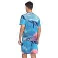 thumbnail image 2 of joogoo Men's Pajama Set A Whale under Sea V-Neck Pj Shorts Set 2 Piece Loungewear Sleepwear M, 2 of 7