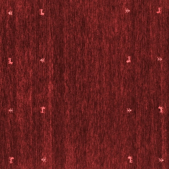 Ahgly Company Indoor Square Abstract Red Contemporary Area Rugs, 7' Square