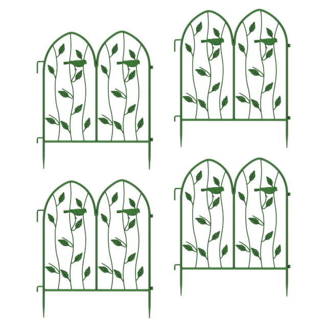 metálicas para jardín de 4 piezas, metálicas para jardín, resistentes a la oxidación, barrera para animales Verde