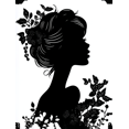 thumbnail image 1 of Toile Murale Portrait Silhouette Floral 15,75 X 11,81 Pouces, 1 of 8