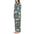 thumbnail image 2 of FORMRS Womens Pajama Set Long Sleeve Top and Pants with Pockets Soft Comfy Lounge Sleepwear, Sizes S-2XL, Blue Cartoon Dog Pattern, 2 of 7